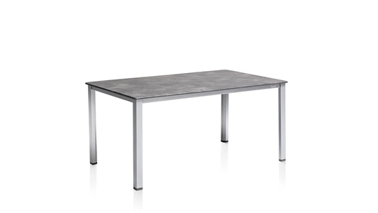 KETTLER KETTALUX CUBIC DINING-TISCH 160 x 90cm, silber/Schiefer anthrazit, Aluminium