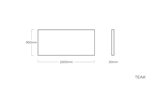 KETTLER TEAK Tischplatte 220 x 95 cm, Teak FSC® 100% – natur Ansicht 2