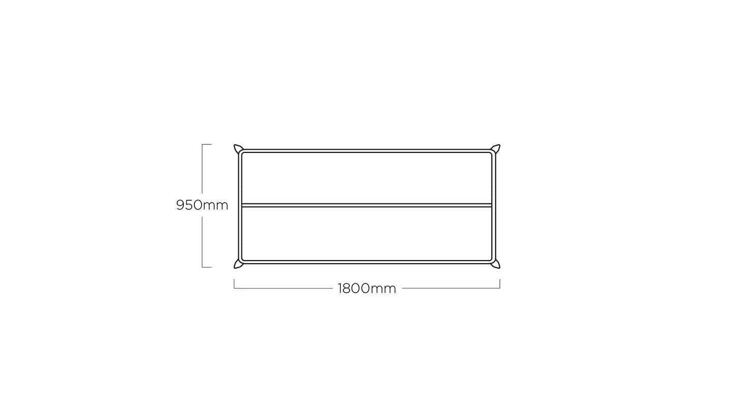KETTLER EDGE Tischgestell 180 x 95 cm – silber Ansicht 3