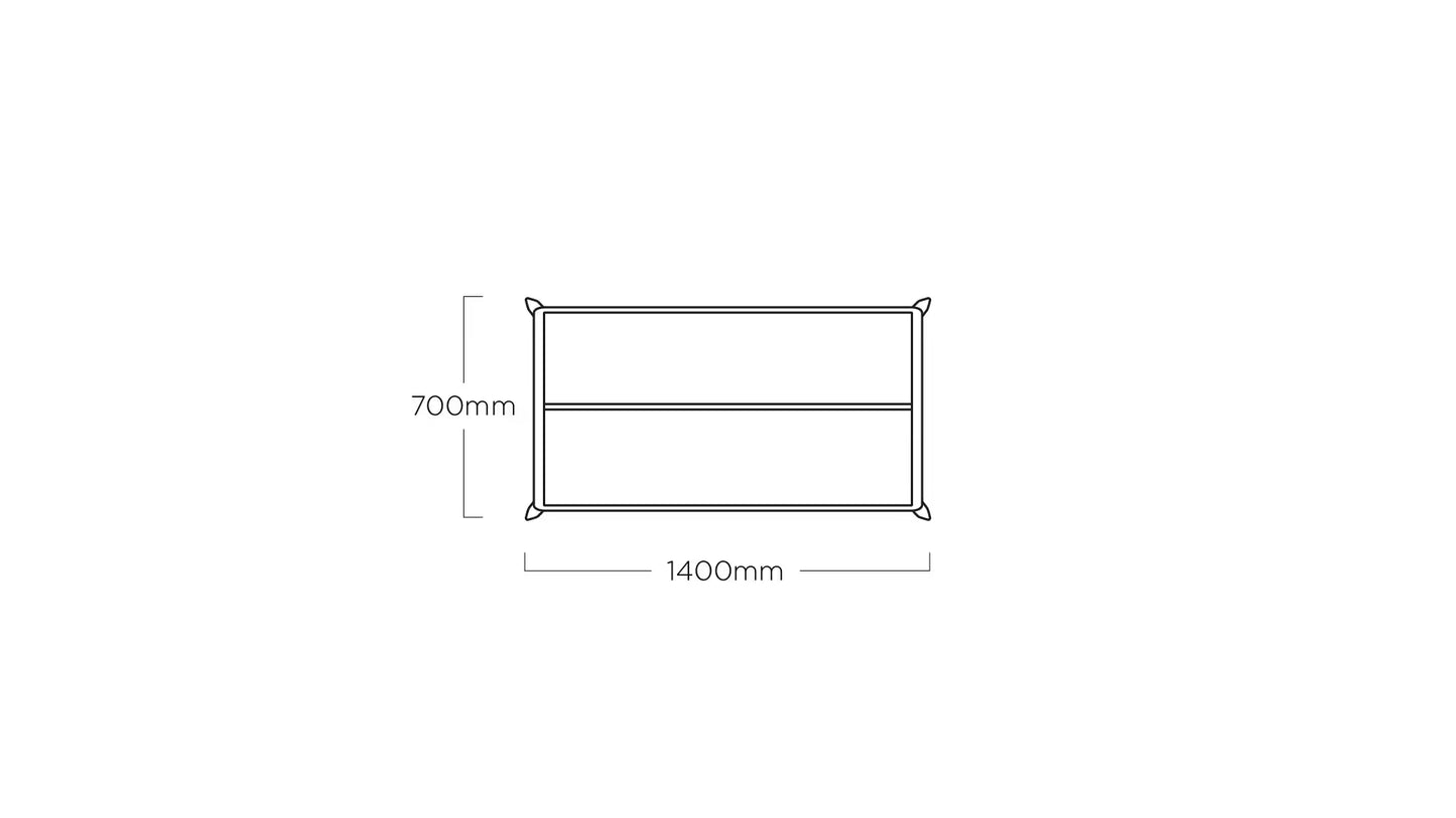 KETTLER EDGE Tischgestell 140 x 70 cm – silber Ansicht 3