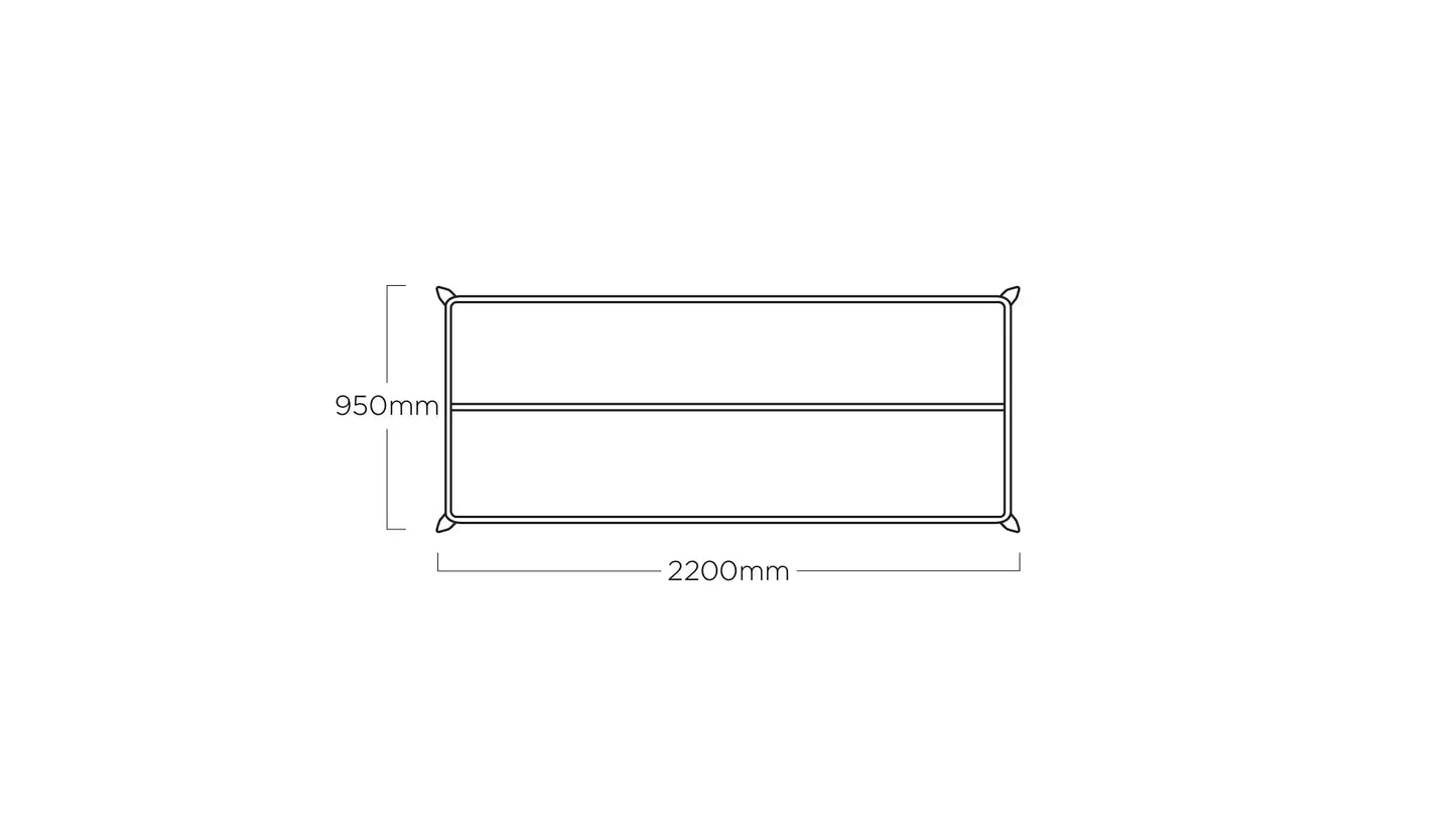 KETTLER EDGE Tischgestell 220 x 95 cm – silber Ansicht 3