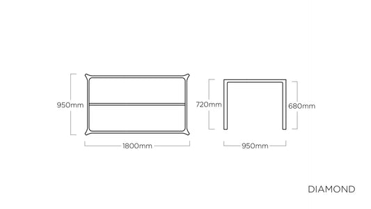 KETTLER DIAMOND Tischgestell 180 x 95 cm – anthrazit Ansicht 2