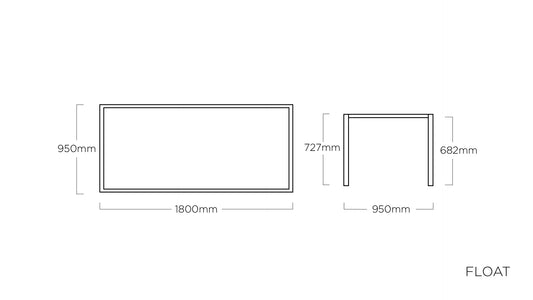 KETTLER FLOAT Tischgestell 180 x 95 cm – silber Ansicht 2