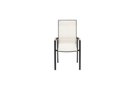 KETTLER SENSE Black-Line Stapelsessel – schwarz matt/ beige Ansicht 2