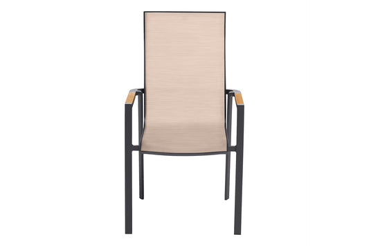 KETTLER SENSE Stapelsessel hoher Rücken – anthrazit matt/ sakura/ natur Ansicht 2