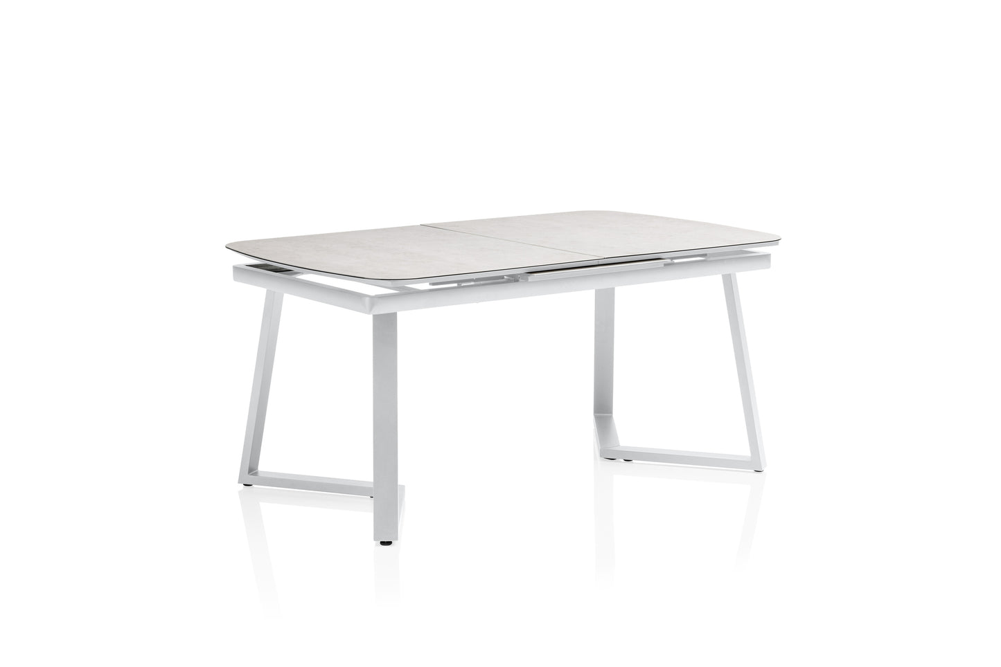 KETTLER Glas-Keramik-Ausziehtisch 160/200x95 cm silber/grau, Aluminium/Glas-Keramik