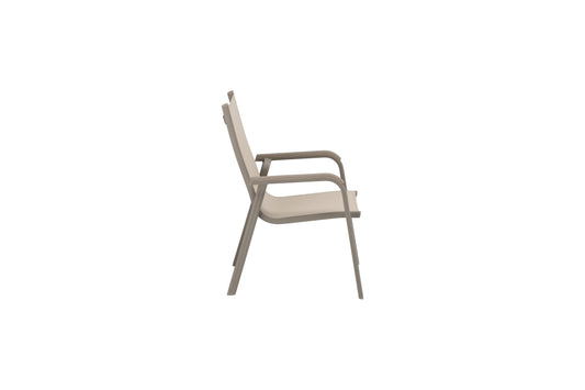 KETTLER Basic Plus Stapelsessel Taupe/Stucco Beige , Aluminium/Outdoorgewebe