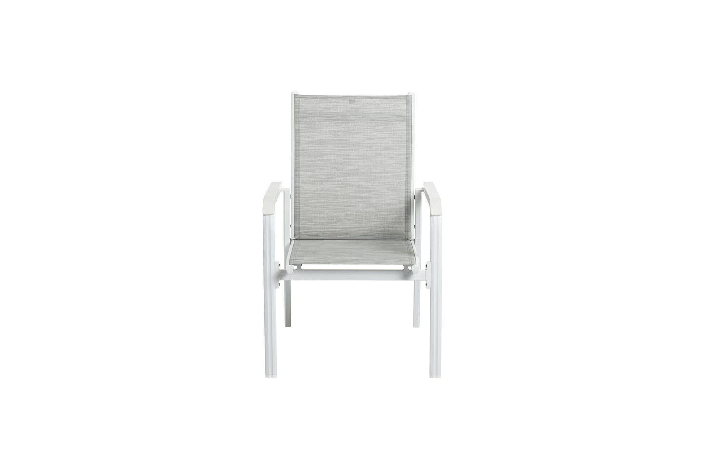 KETTLER Basic Plus Stapelsessel weiß matt/hellgrau , Aluminium/Outdoorgewebe