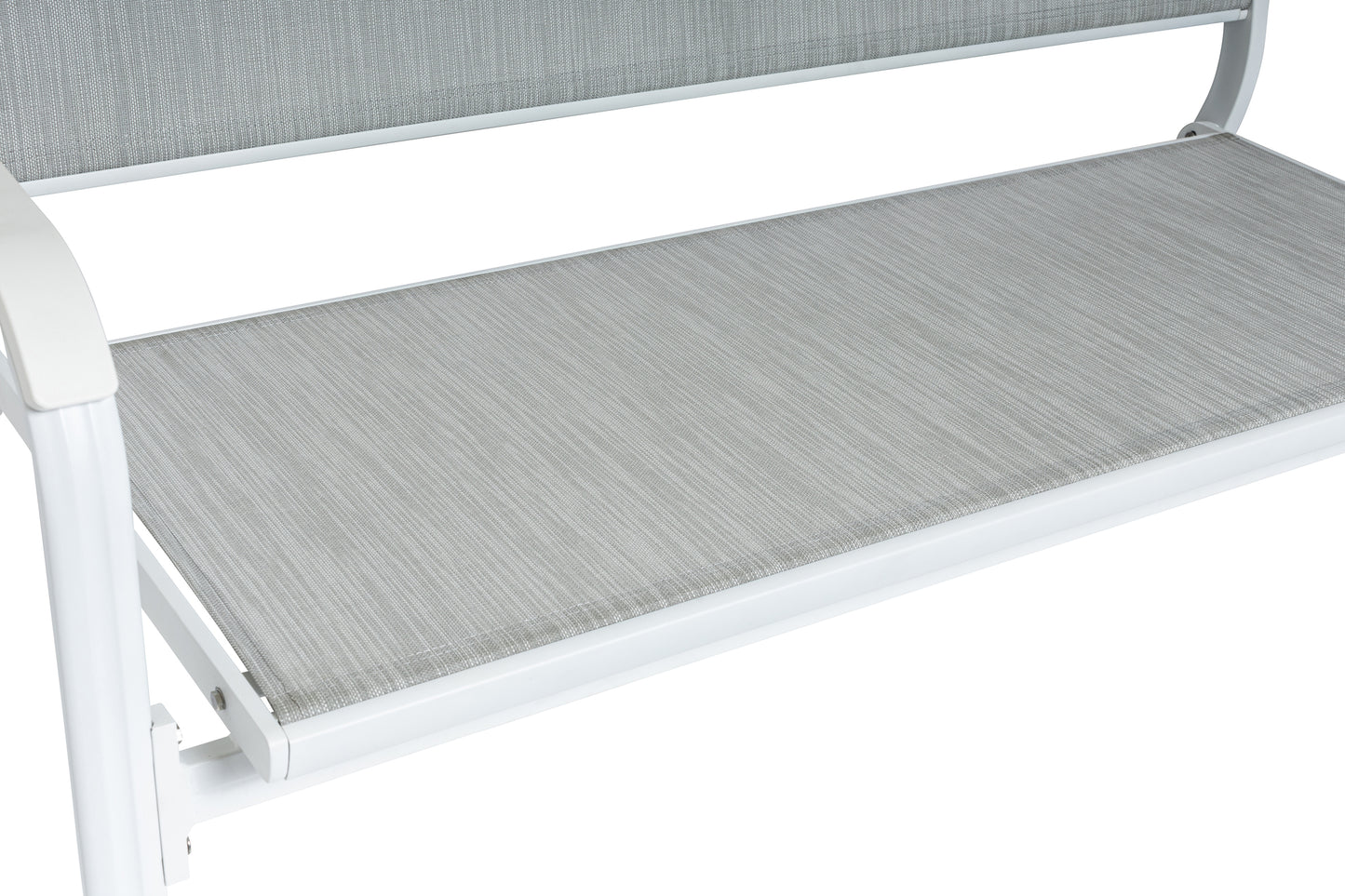 KETTLER Basic Plus 2er-Bank weiß matt/hellgrau , Aluminium/Outdoorgewebe