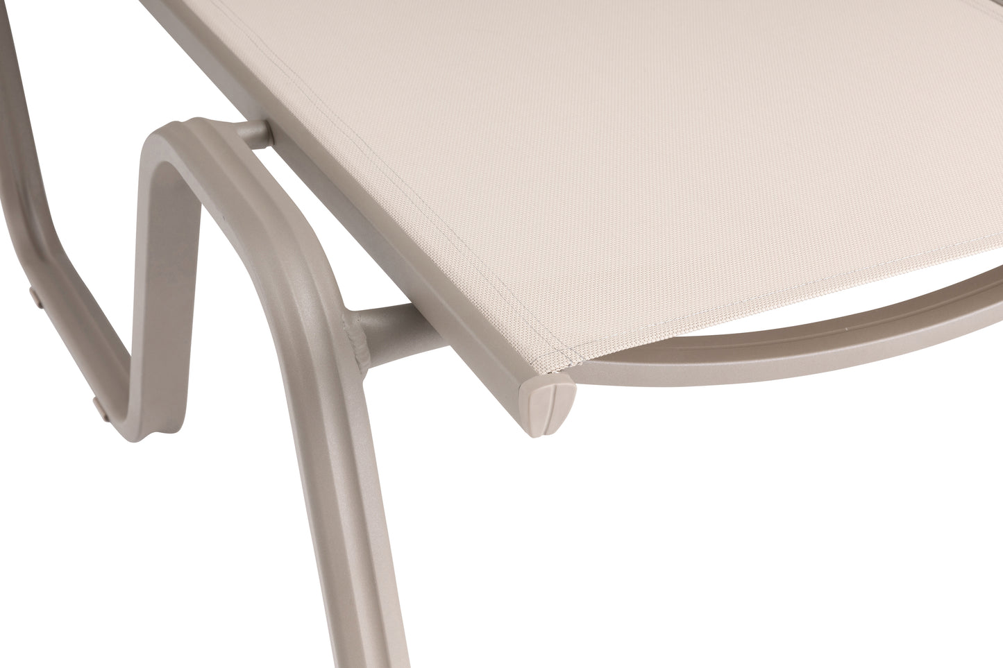 KETTLER Basic Plus Stapelliege Taupe/Stucco Beige , Aluminium/Outdoorgewebe