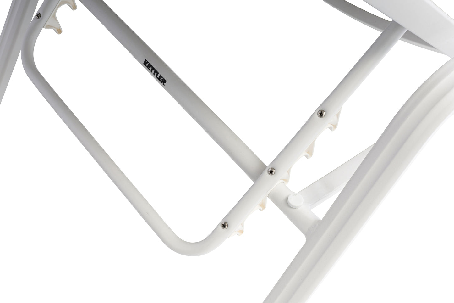 KETTLER Basic Plus Stapelliege weiß matt/hellgrau , Aluminium/Outdoorgewebe