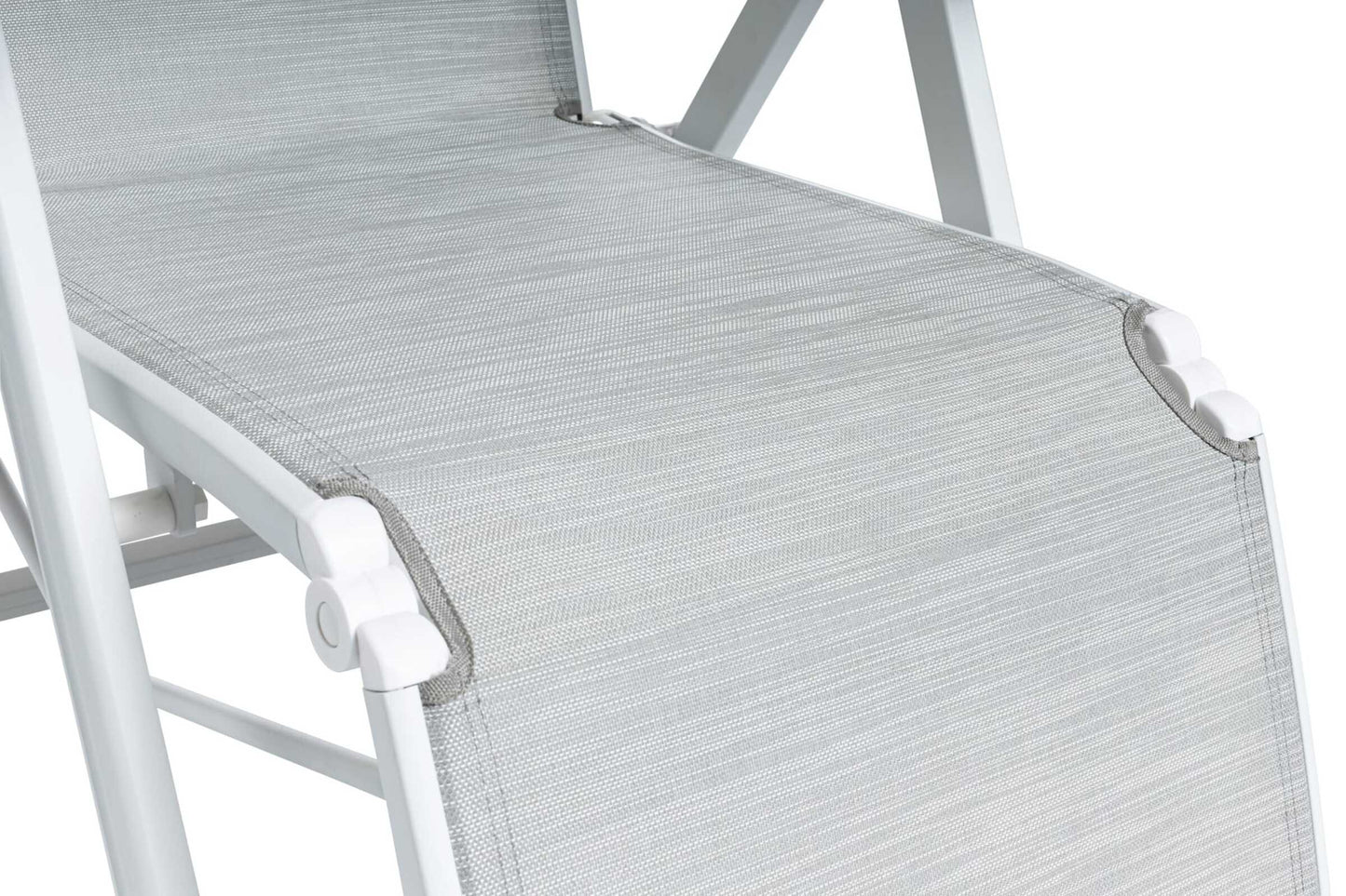 KETTLER Basic Plus Relaxsessel weiß matt/hellgrau , Aluminium/Outdoorgewebe