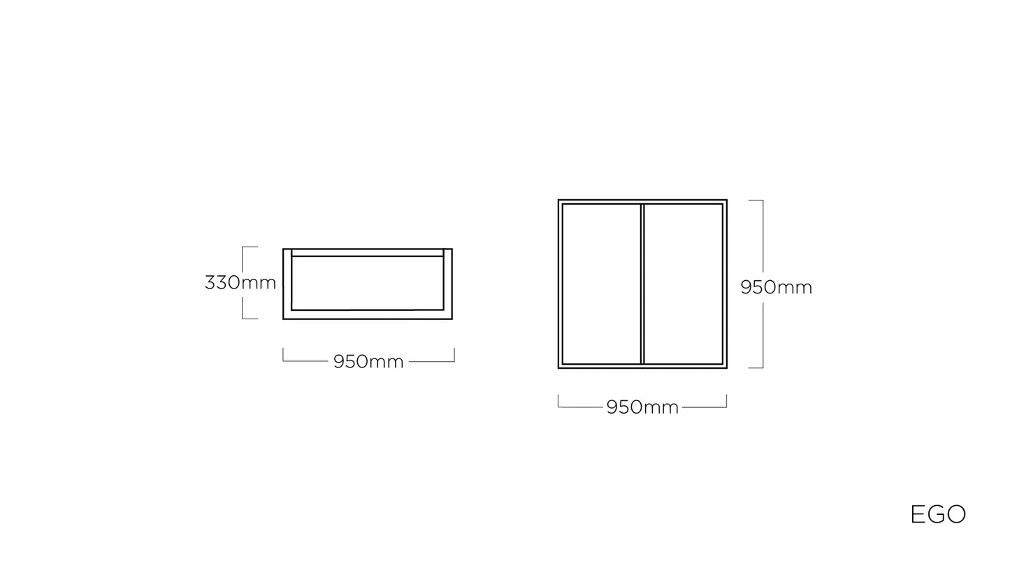 KETTLER EGO Lounge Tischgestell 95x95x33cm Aluminium