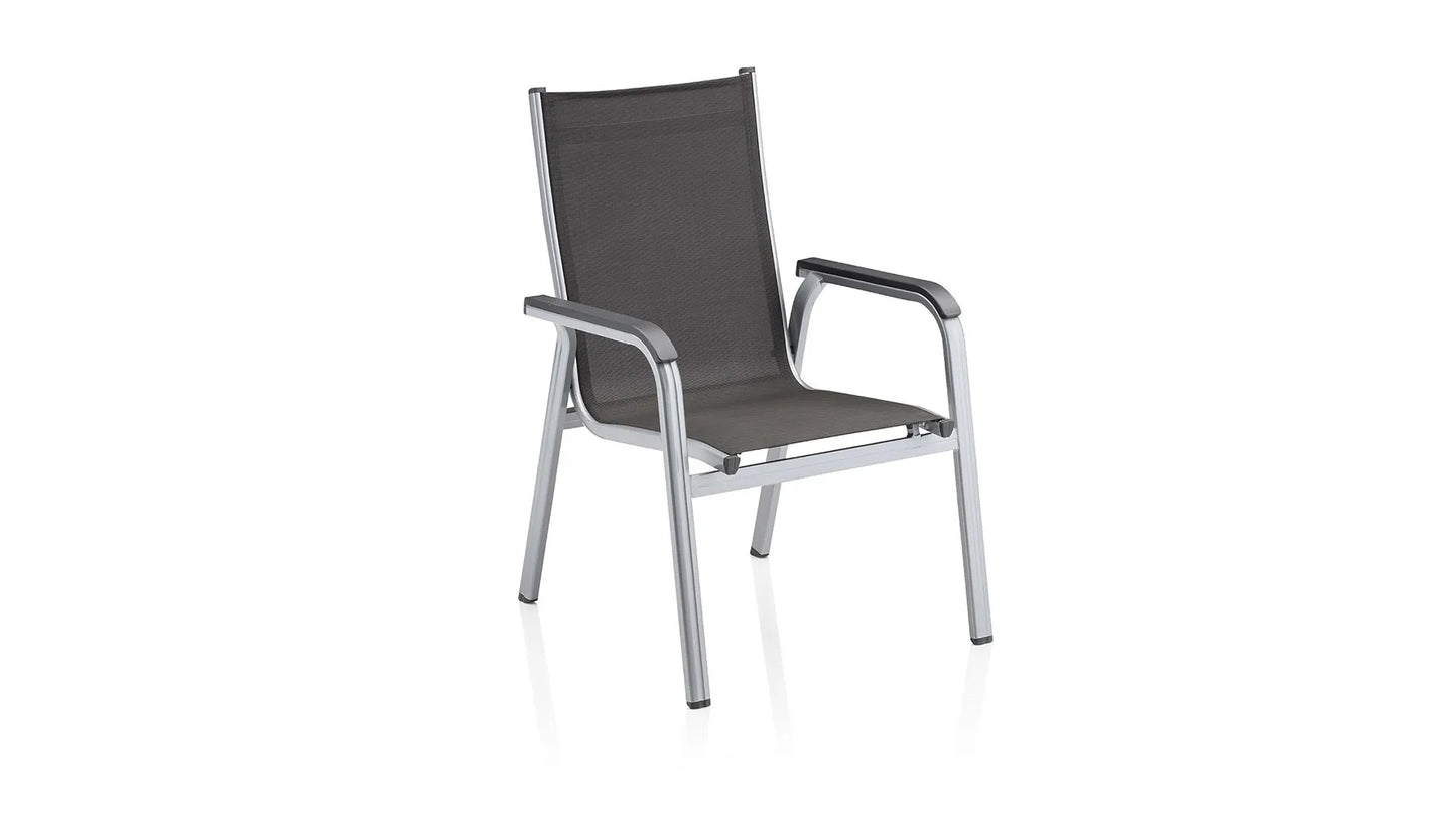 KETTLER Basic Plus Stapelsessel, Silber/Anthrazit