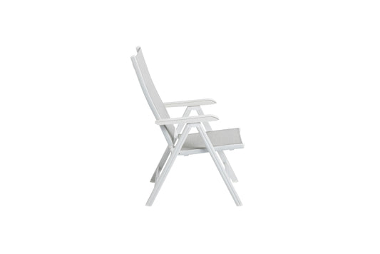 KETTLER Basic Plus Multipositionssessel weiß matt/hellgrau , Aluminium/Outdoorgewebe