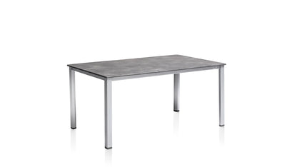 KETTLER KETTALUX CUBIC DINING-TISCH 160 x 90cm, silber/Schiefer anthrazit, Aluminium