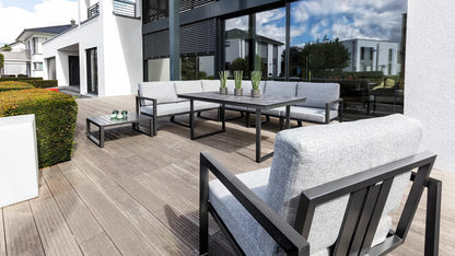 KETTLER OCEAN SKID Beistelltisch/ Hocker mit Kissen – anthrazit/ hellgrau meliert Ansicht 4