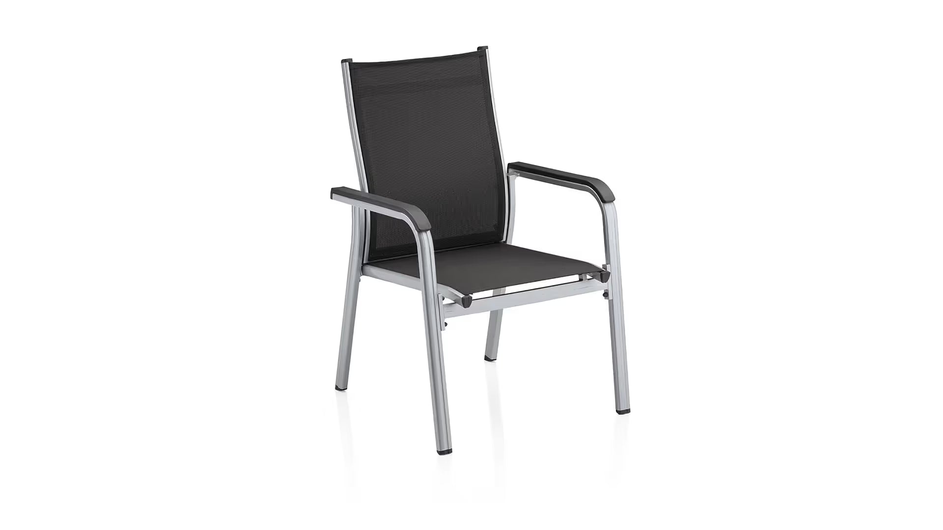 KETTLER BASIC PLUS Stapelsessel zerlegt – silber/anthrazit Ansicht 1