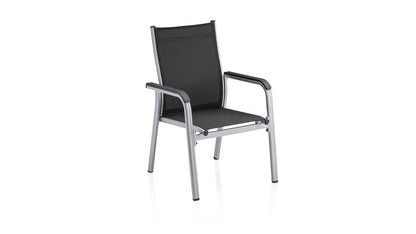 KETTLER BASIC PLUS Stapelsessel zerlegt – silber/anthrazit Ansicht 1