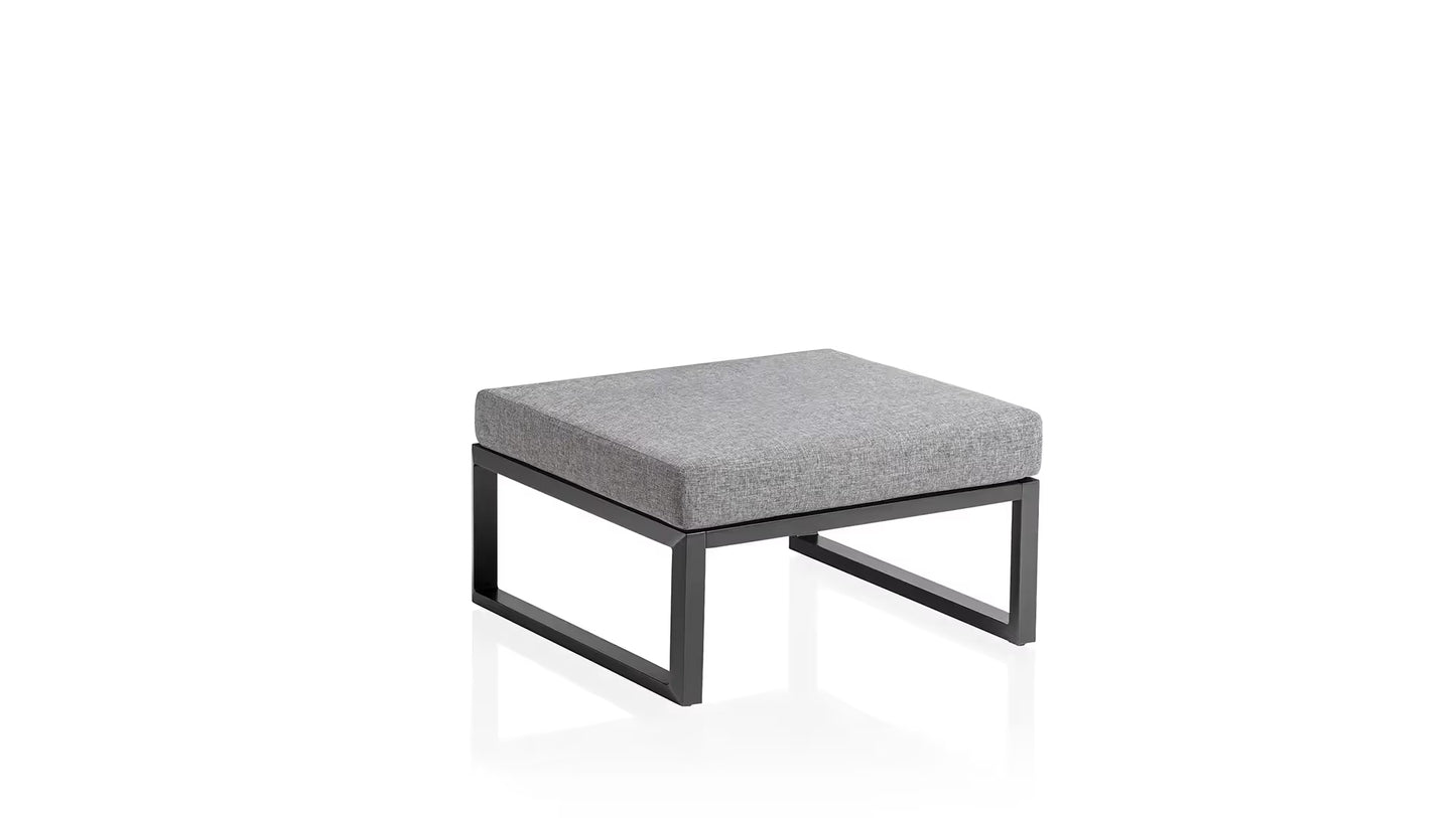 KETTLER OCEAN SKID Beistelltisch/ Hocker mit Kissen – anthrazit/ hellgrau meliert Ansicht 1