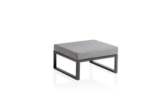 KETTLER OCEAN SKID Beistelltisch/ Hocker mit Kissen – anthrazit/ hellgrau meliert Ansicht 1