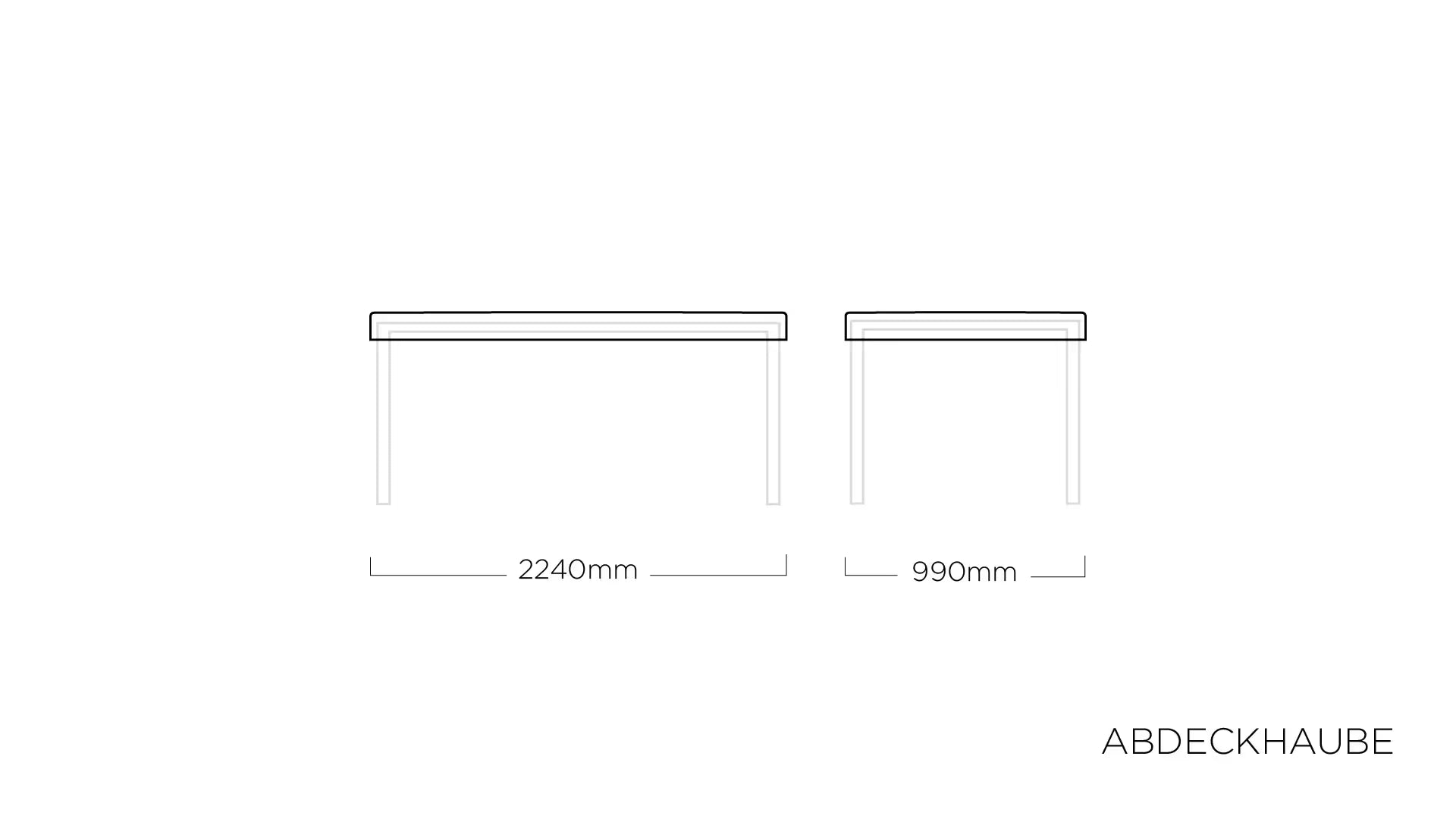 KETTLER ABDECKHAUBE für Tischplatte 220 x 95 cm – grau/silber Ansicht 1