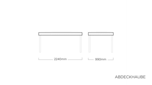 KETTLER ABDECKHAUBE für Tischplatte 220 x 95 cm – grau/silber Ansicht 1