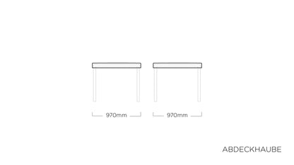 KETTLER ABDECKHAUBE für Tischplatte 95 x 95 cm – grau/silber Ansicht 1