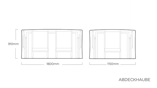KETTLER ABDECKHAUBE für Sitzgruppe Tisch 160 x 95 cm + 6 Sessel im geklappten Zustand – grau/silber Ansicht 1