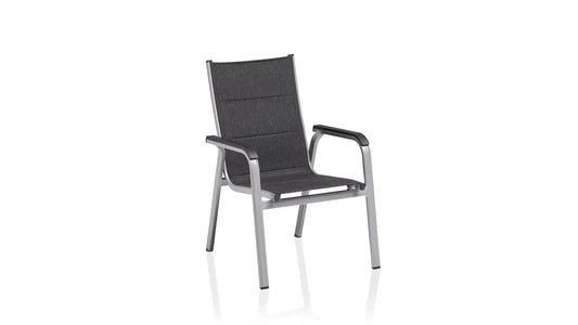 KETTLER BASIC PLUS PADDED Stapelsessel – silber/ anthrazit meliert Ansicht 1