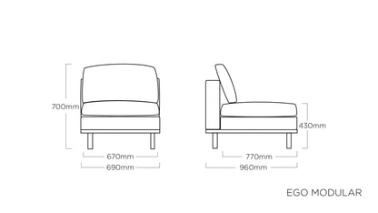 KETTLER EGO MODULAR Mittelteil – anthrazit/ sooty Ansicht 2