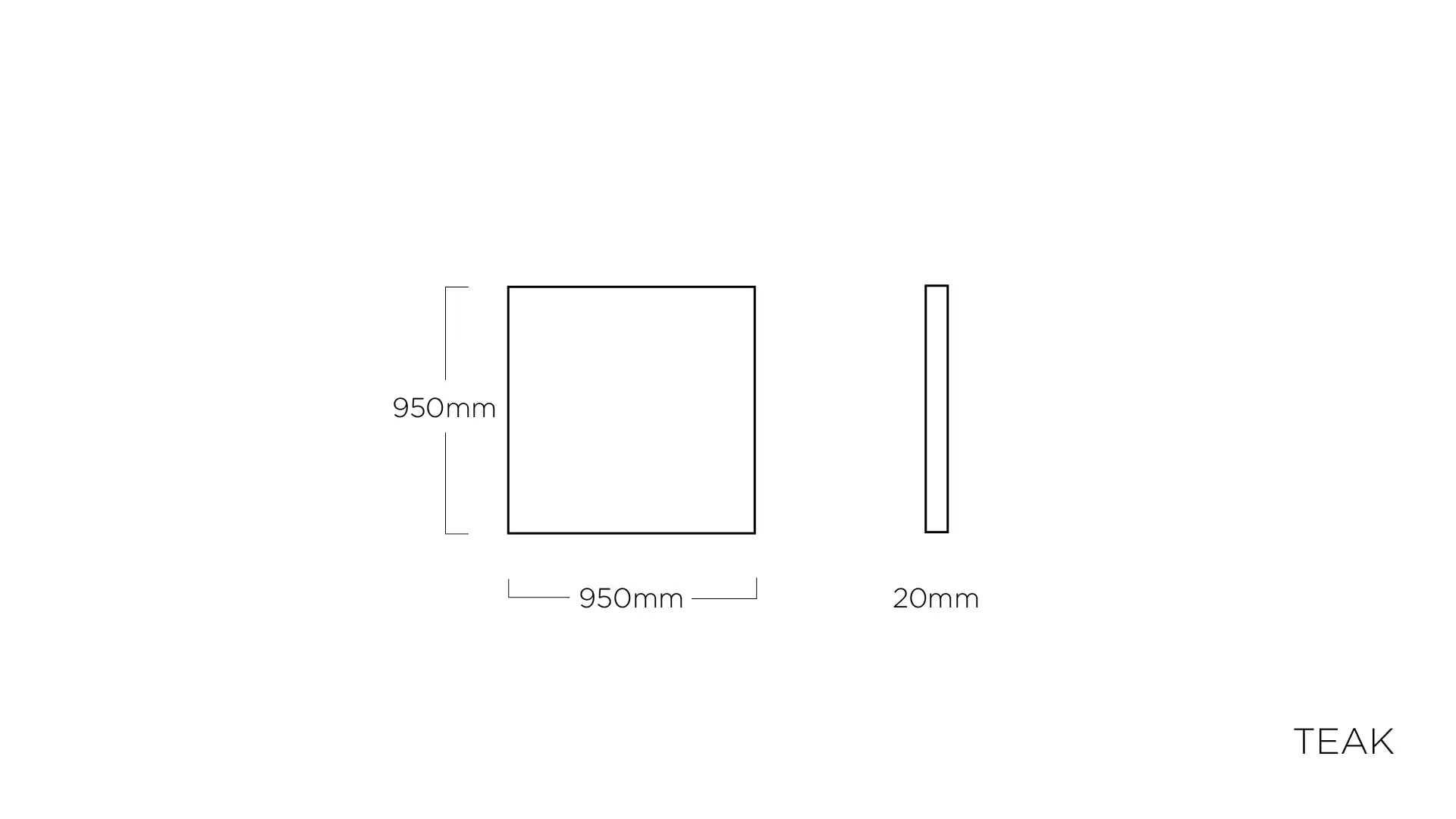 KETTLER TEAK Tischplatte 95 x 95 cm, Teak FSC® 100% – natur Ansicht 2