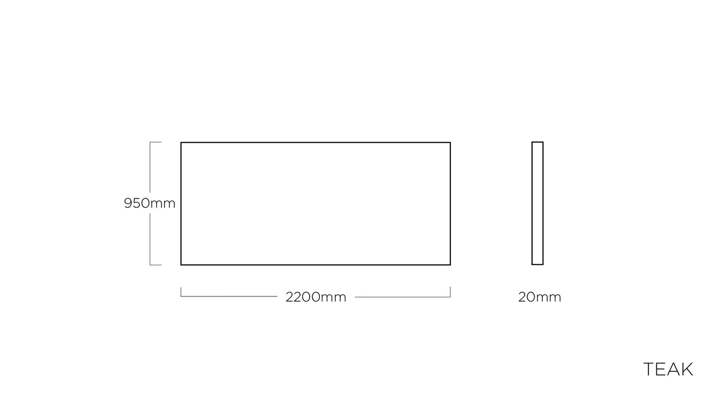 KETTLER TEAK Tischplatte 220 x 95 cm, Teak FSC® 100% – natur Ansicht 2
