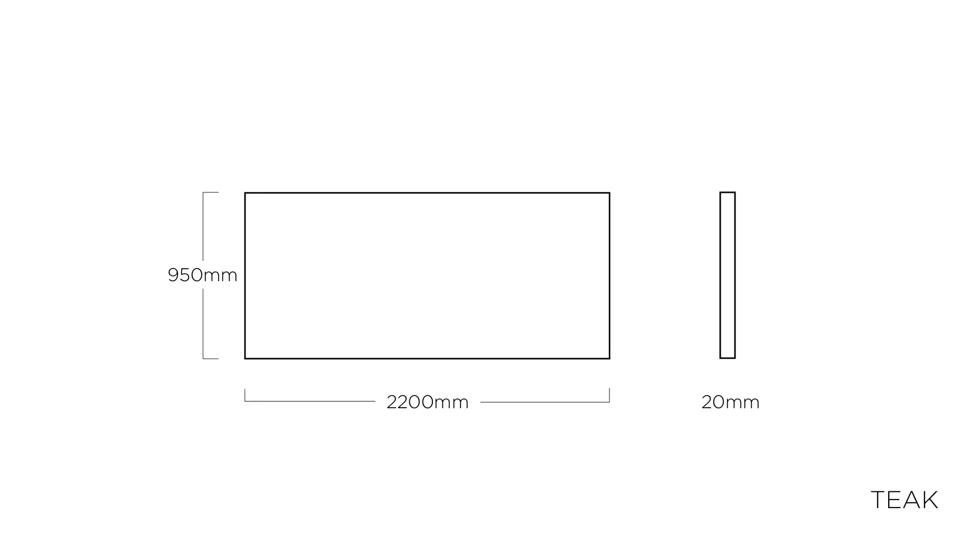 KETTLER TEAK Tischplatte 220 x 95 cm, Teak FSC® 100% – natur Ansicht 2