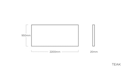 KETTLER TEAK Tischplatte 220 x 95 cm, Teak FSC® 100% – natur Ansicht 2