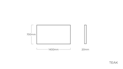 KETTLER TEAK Tischplatte 140 x 70 cm, Teak FSC® 100% – natur Ansicht 2