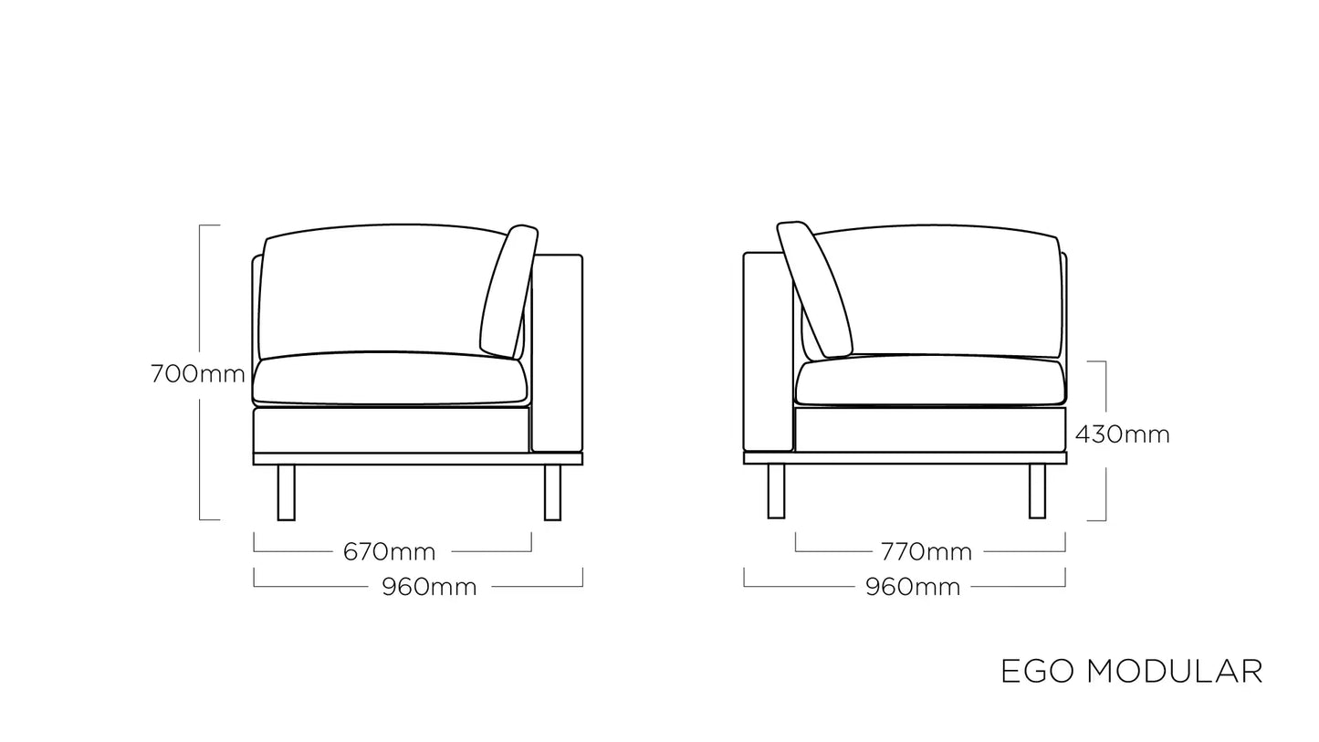 KETTLER EGO MODULAR Eckteil – anthrazit/ sooty Ansicht 2