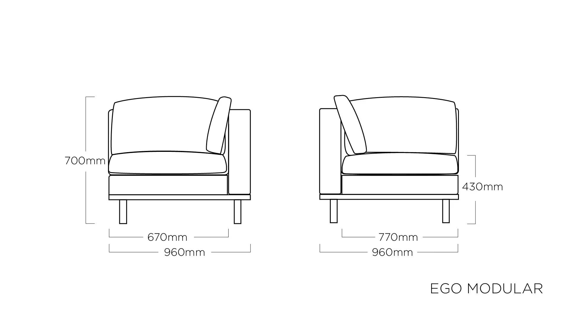 KETTLER EGO MODULAR Eckteil – anthrazit/ sooty Ansicht 2