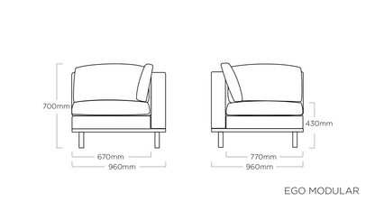 KETTLER EGO MODULAR Eckteil – anthrazit/ sooty Ansicht 2
