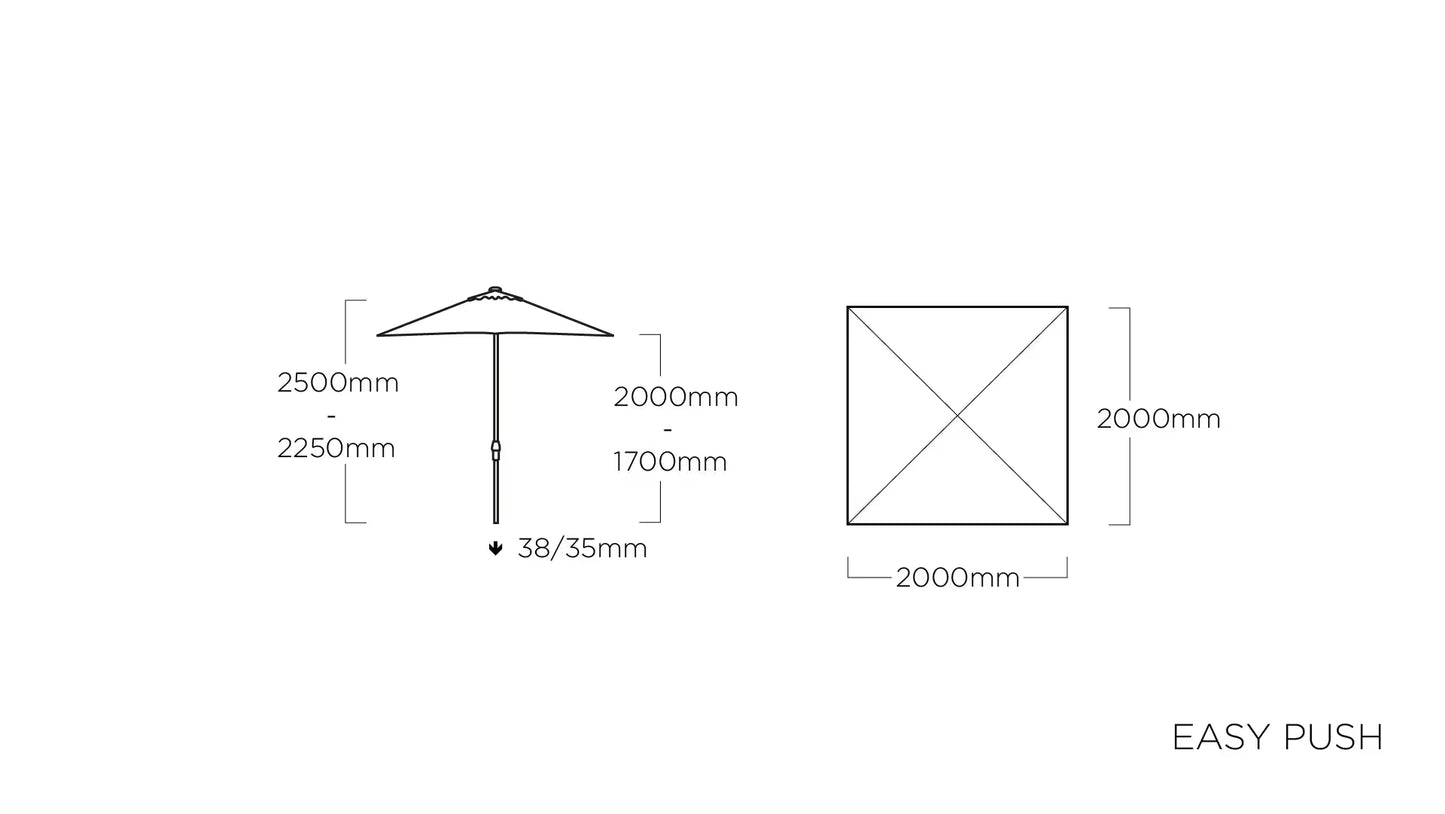 KETTLER EASY PUSH Stockschirm silber/ anthrazit
200 x 200 cm – silber/ anthrazit Ansicht 2
