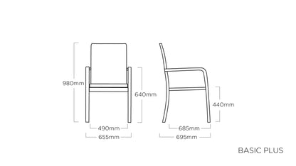 KETTLER BASIC PLUS Stapelsessel zerlegt – silber/anthrazit Ansicht 2