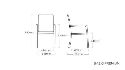KETTLER BASIC+ PREMIUM Stapelsessel zerlegt – silber/ Lakritz Ansicht 2