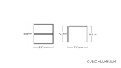 KETTLER CUBIC Tischgestell
95 x 95 x 73 cm – weiß matt Ansicht 2