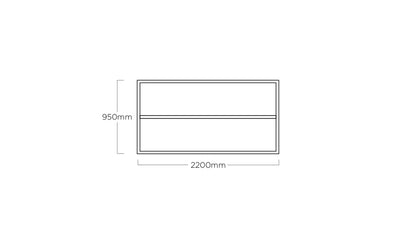 KETTLER CUBIC Tischgestell
220 x 95 x 73 cm – silber Ansicht 3