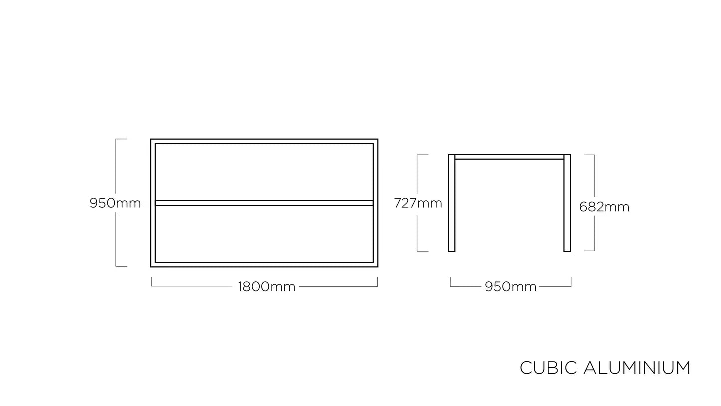 KETTLER CUBIC Tischgestell
180 x 95 x 73 cm – anthrazit Ansicht 2