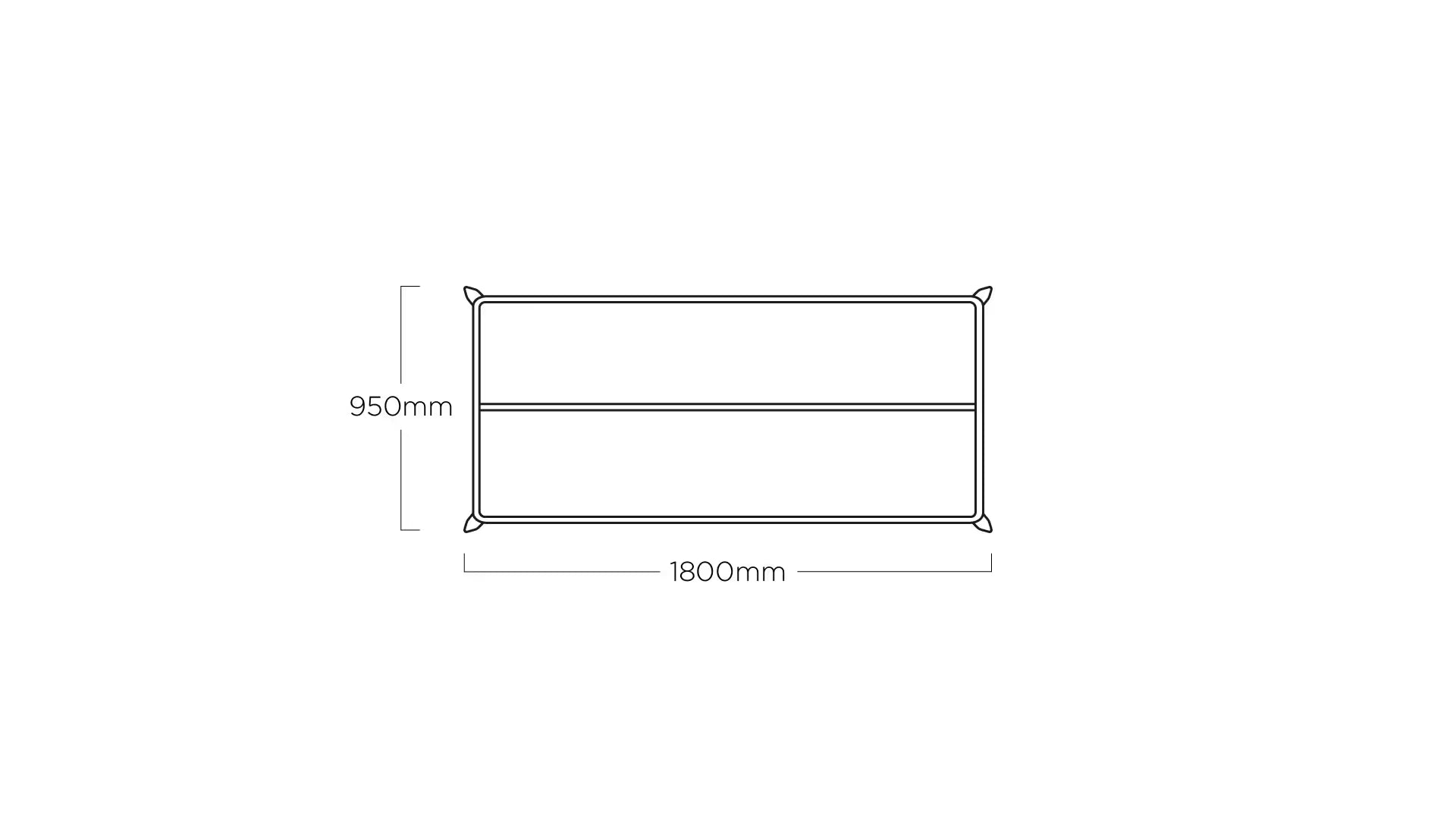 KETTLER EDGE Tischgestell 180 x 95 cm – silber Ansicht 3