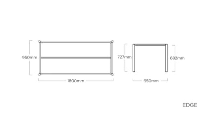 KETTLER EDGE Tischgestell 180 x 95 cm – silber Ansicht 2