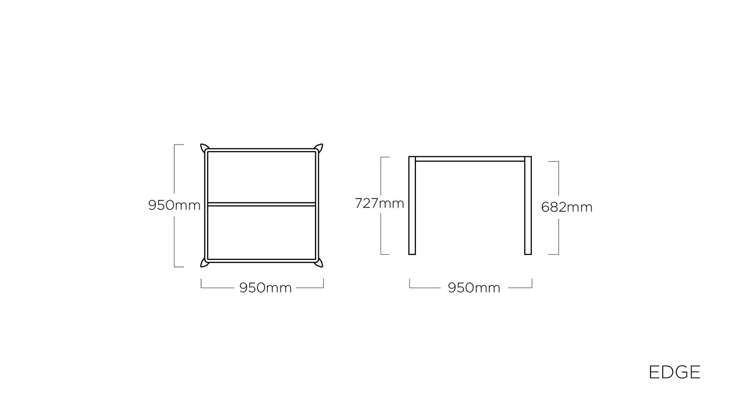 KETTLER EDGE Tischgestell 95 x 95 cm – silber Ansicht 2