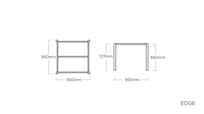 KETTLER EDGE Tischgestell 95 x 95 cm – silber Ansicht 2