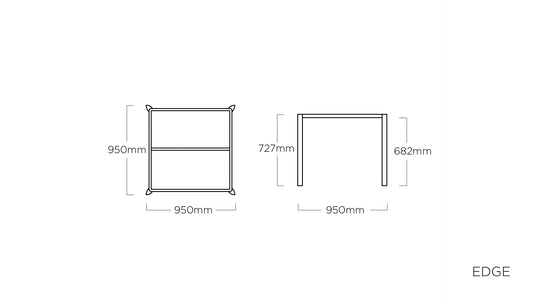 KETTLER EDGE Tischgestell 95 x 95 cm – anthrazit Ansicht 2